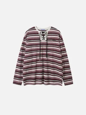 Aelfric Eden Tied Neckline Knit Long Sleeve Tee