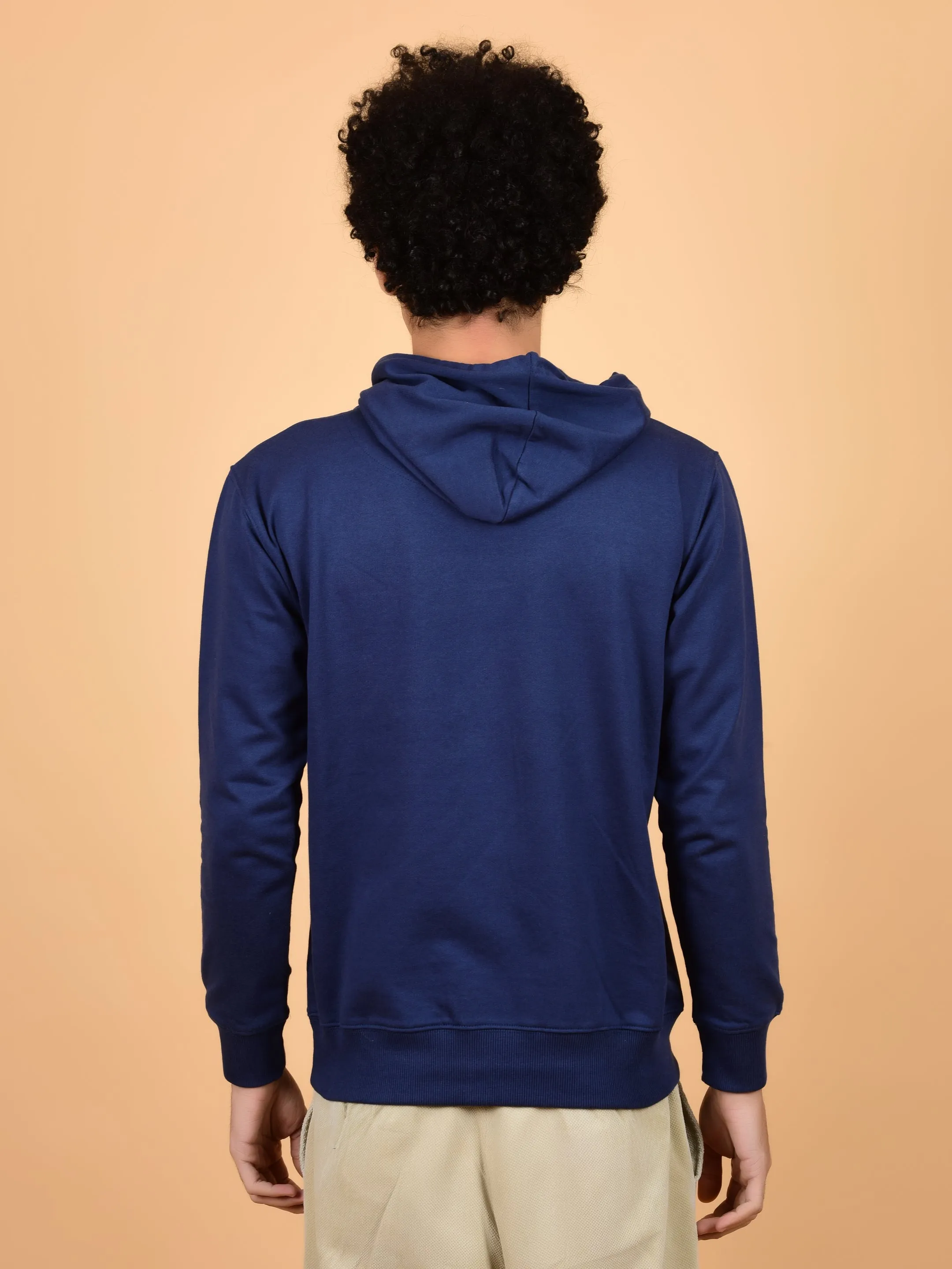 Flawless Men's Blue Solid Hoodie