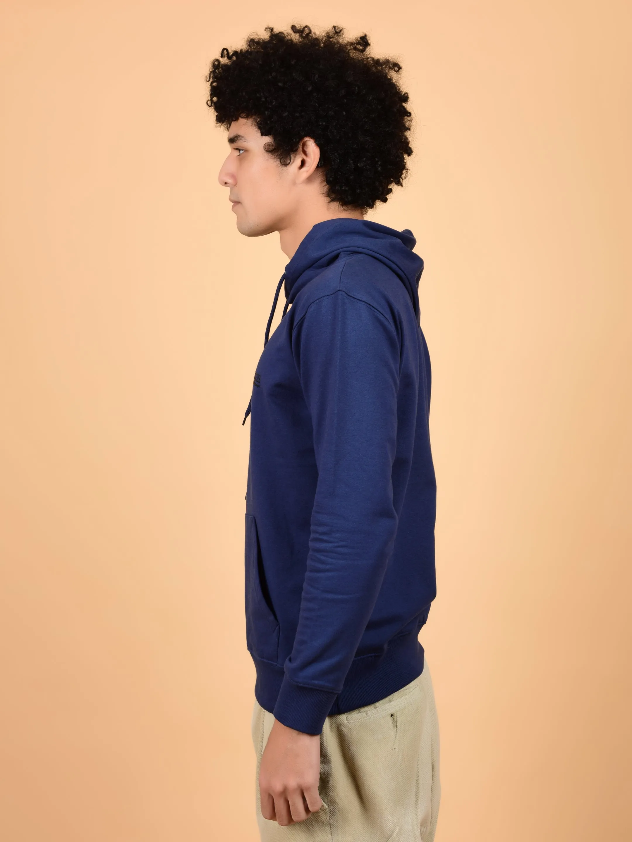 Flawless Men's Blue Solid Hoodie