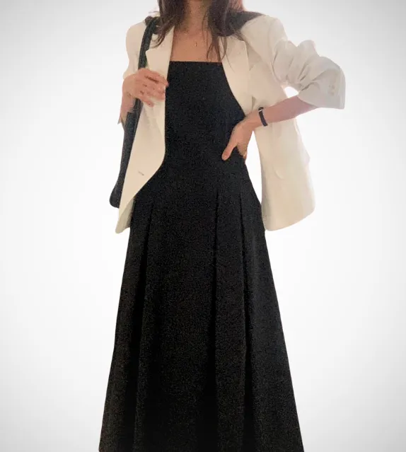 Gwen Pleated Structure Long Dress
