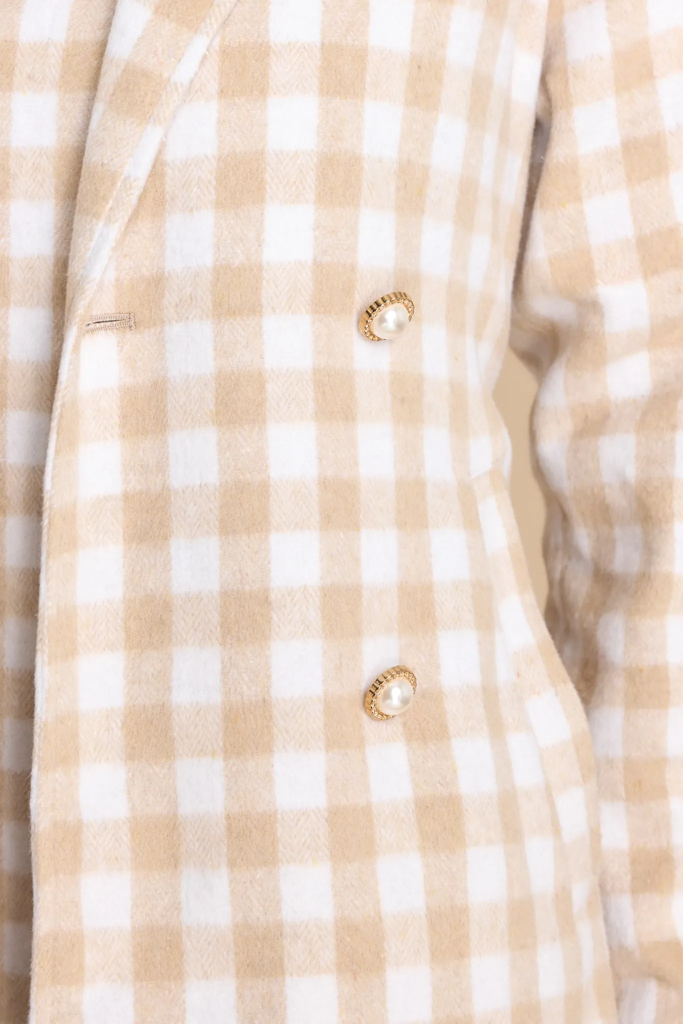 It's A Look Beige Plaid Coat