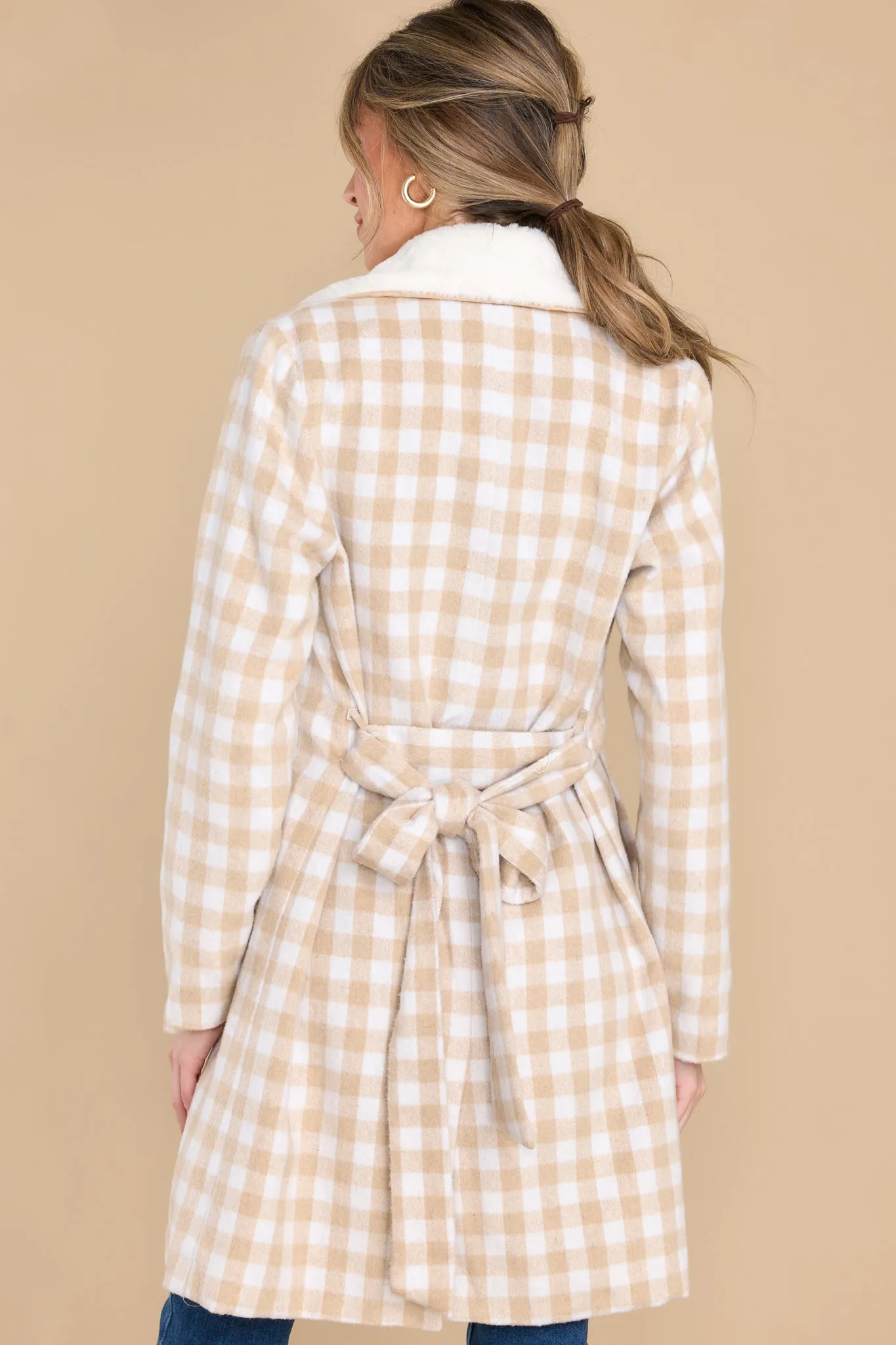 It's A Look Beige Plaid Coat