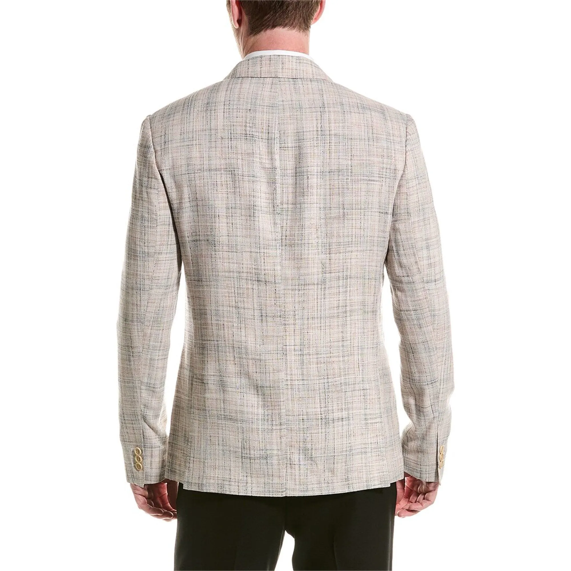 John Varvatos Namo Peak Lapel Double Breasted Sport Coat Suit Jacket 42R Tan