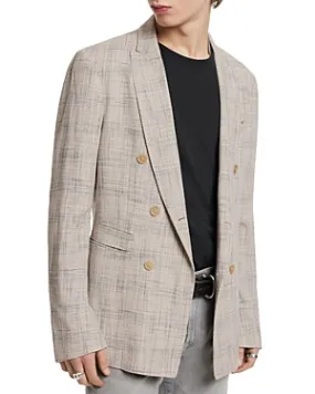 John Varvatos Namo Peak Lapel Double Breasted Sport Coat Suit Jacket 42R Tan