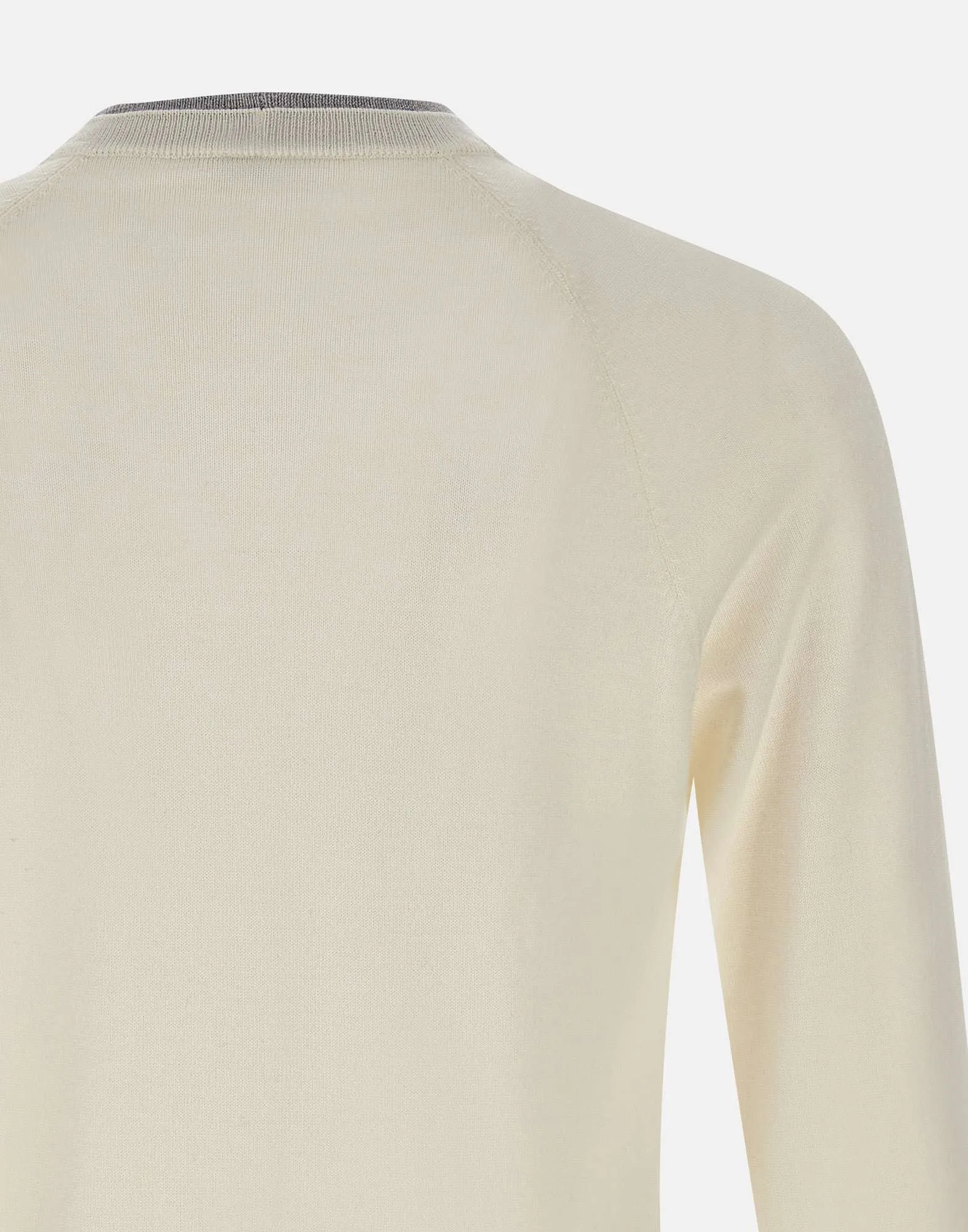 Men's Wool Sweater with Contrast Trim