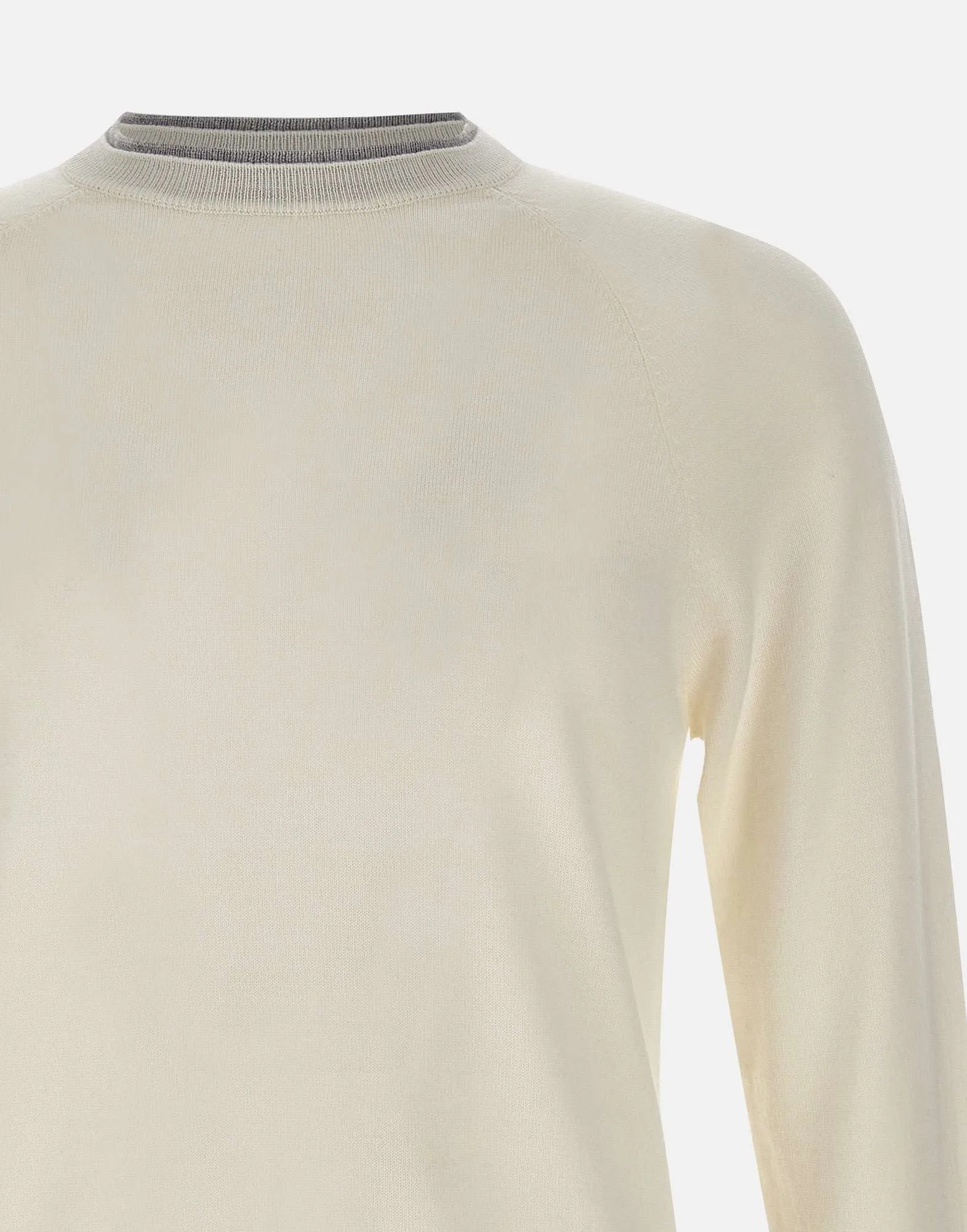 Men's Wool Sweater with Contrast Trim