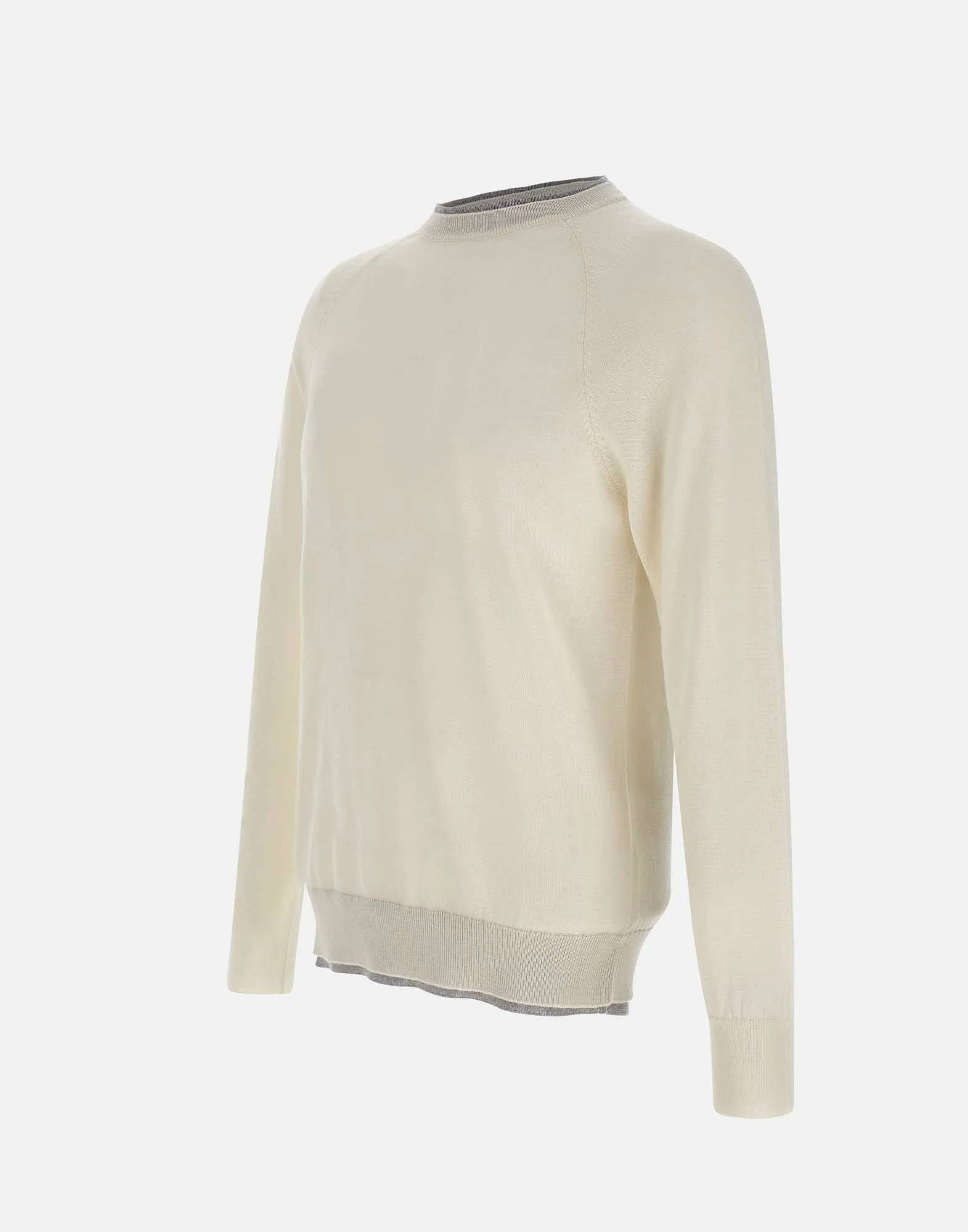 Men's Wool Sweater with Contrast Trim