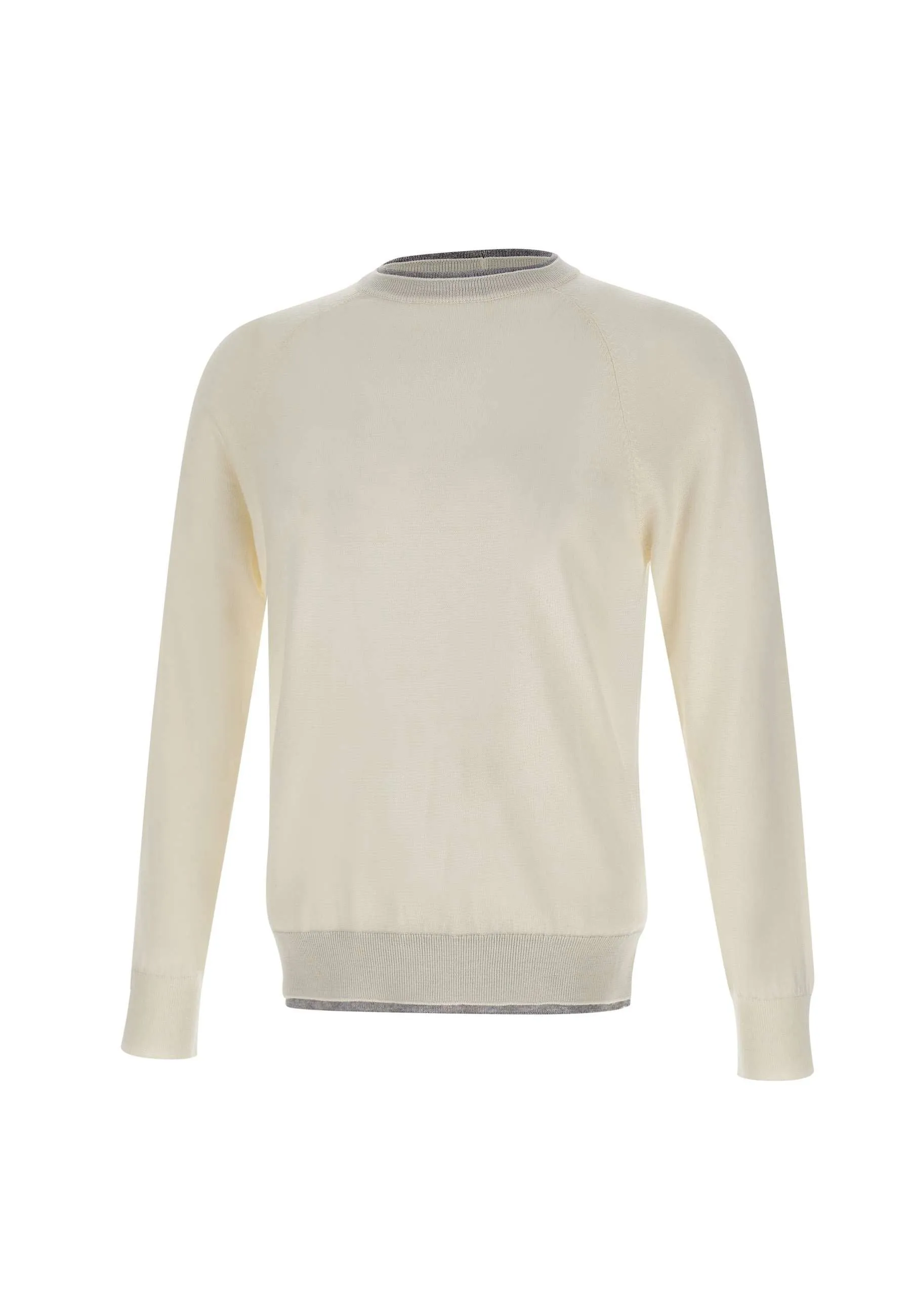 Men's Wool Sweater with Contrast Trim