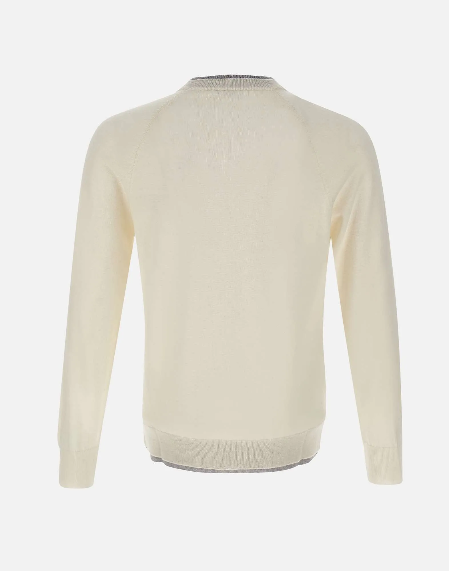 Men's Wool Sweater with Contrast Trim