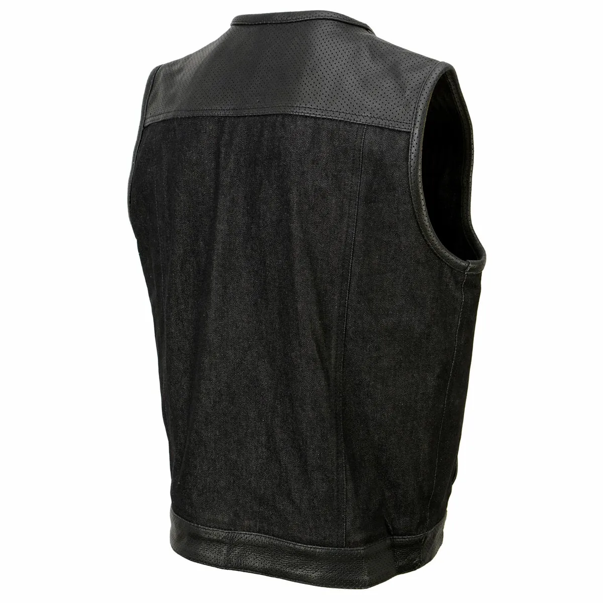 Milwaukee Leather MDM3008 Men's 'Brute' Black Perforated Leather and