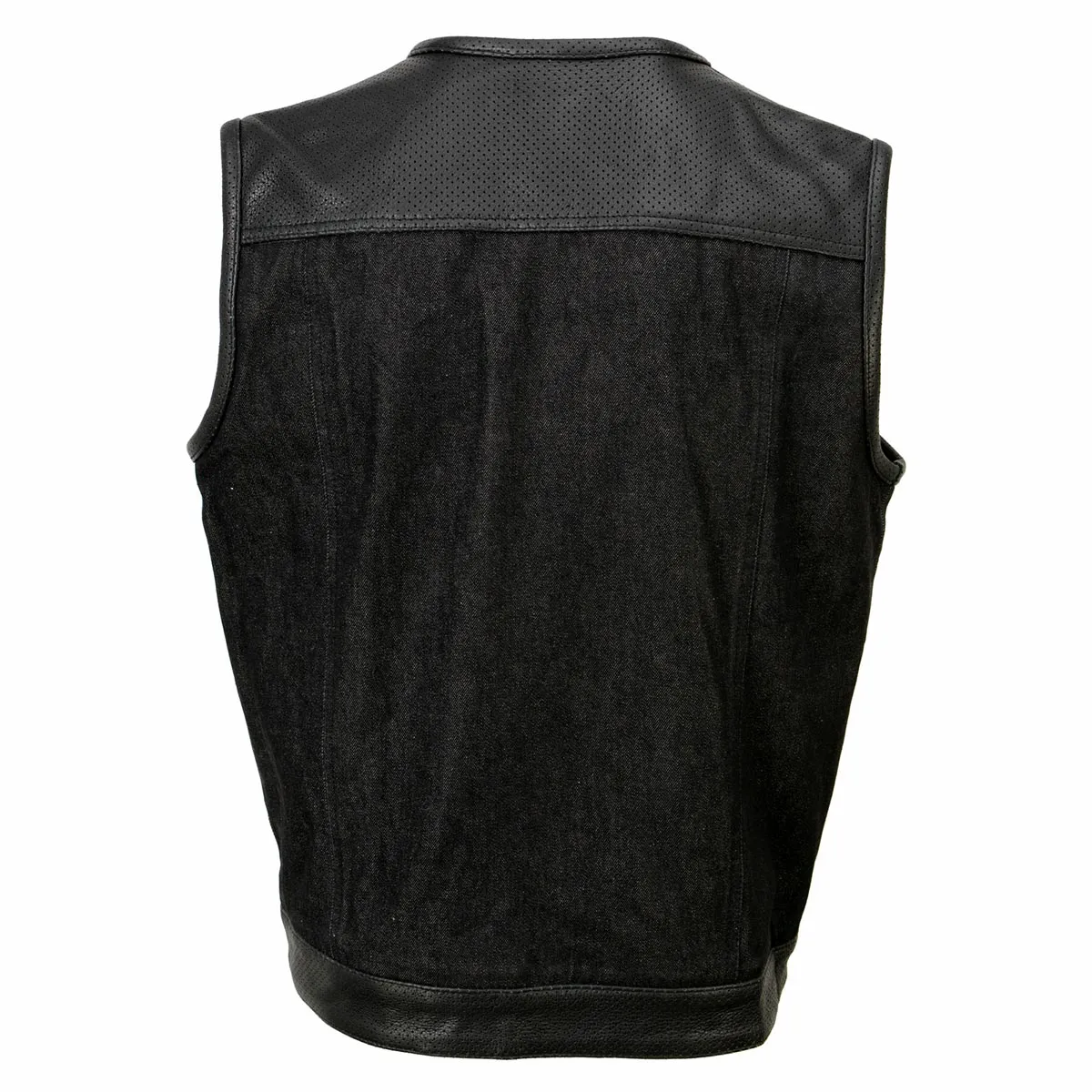 Milwaukee Leather MDM3008 Men's 'Brute' Black Perforated Leather and