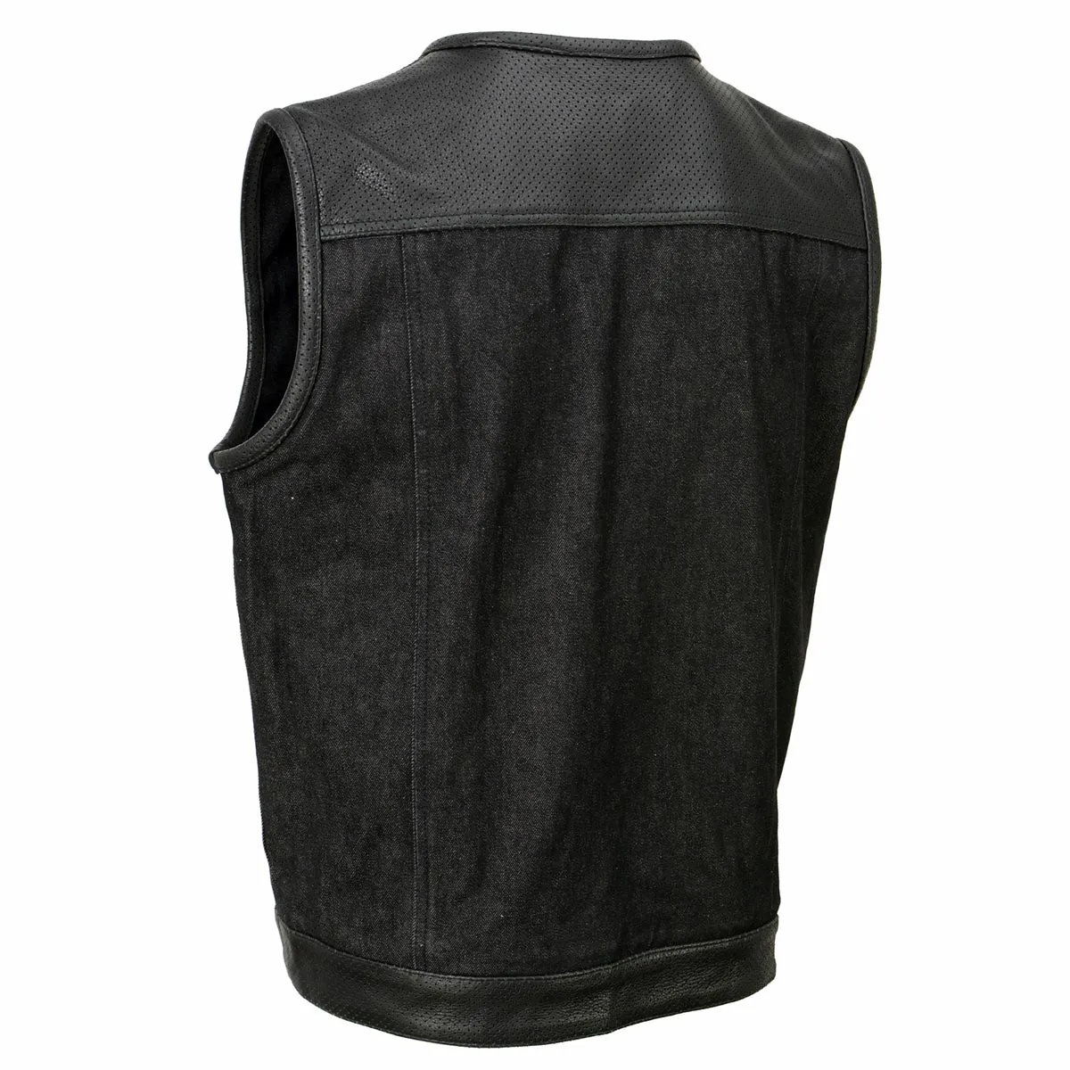 Milwaukee Leather MDM3008 Men's 'Brute' Black Perforated Leather and