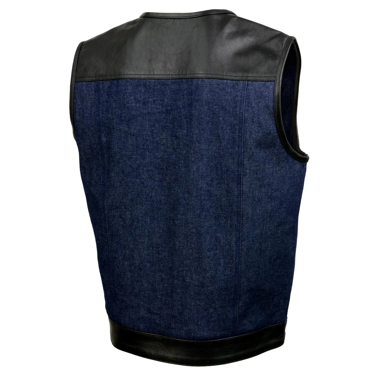 Milwaukee Leather Men's Brute Dual Closure Blue Denim and Black