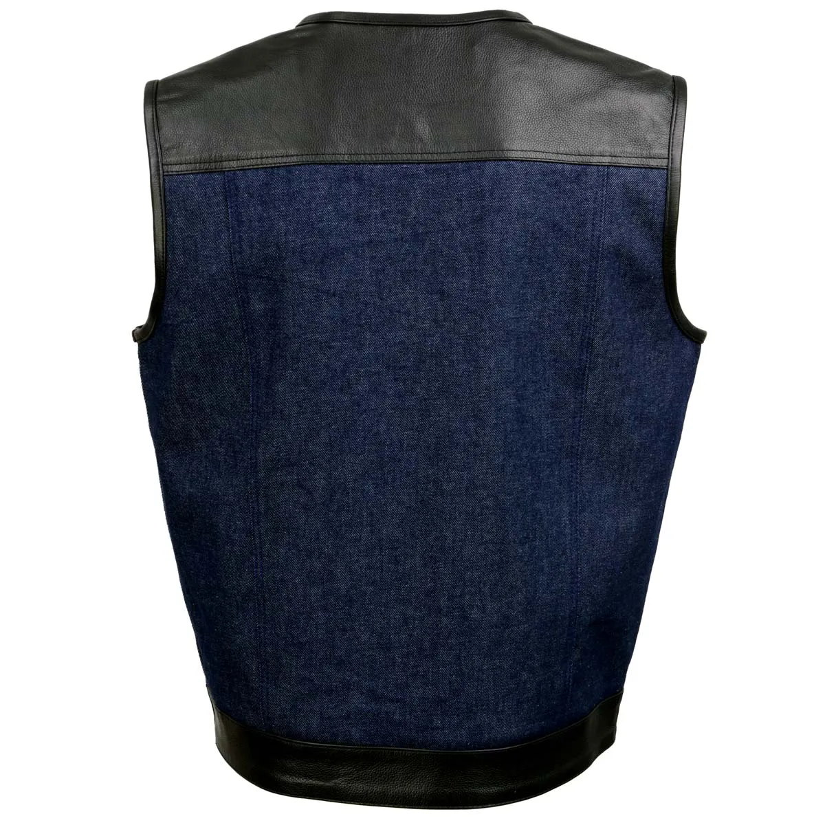Milwaukee Leather Men's Brute Dual Closure Blue Denim and Black