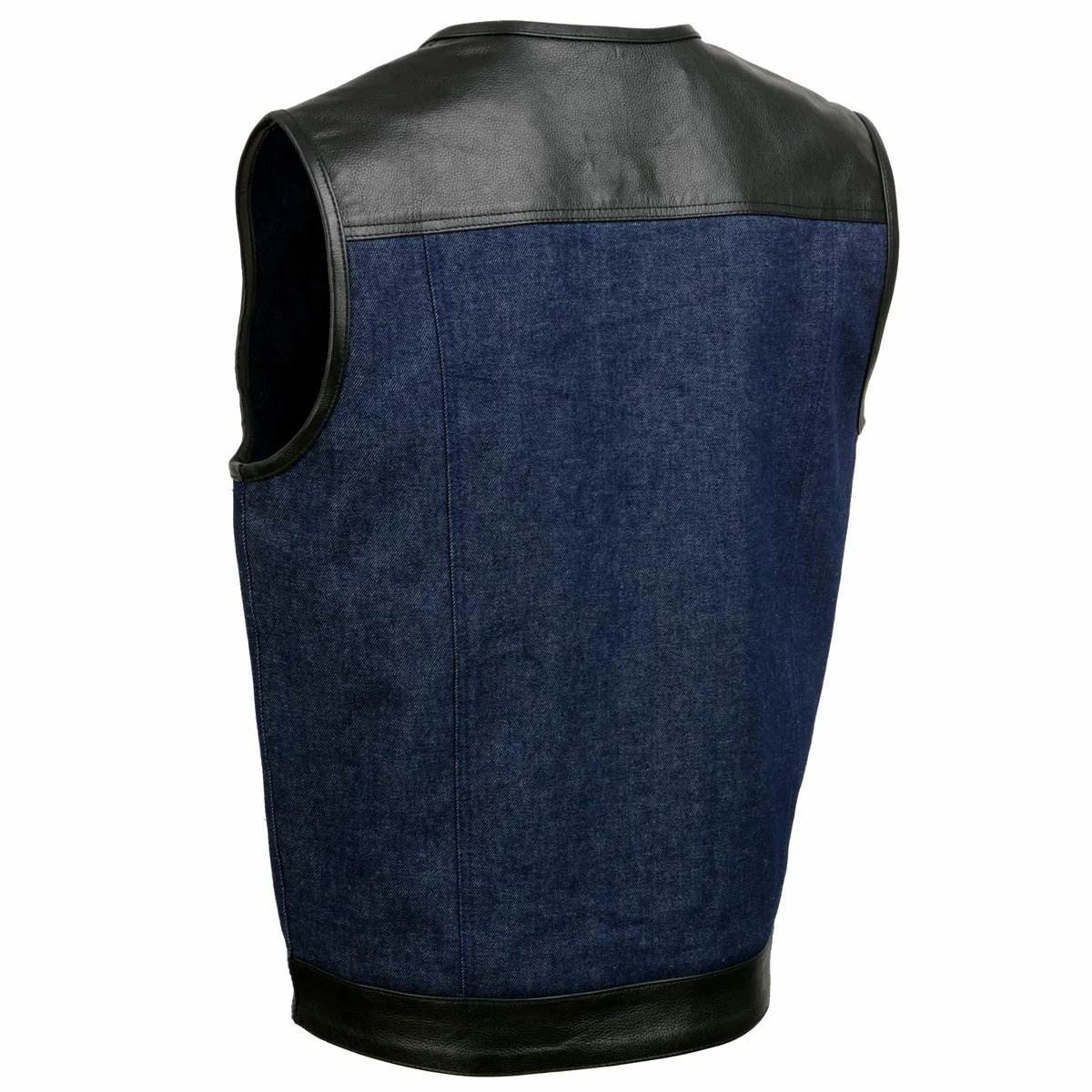 Milwaukee Leather Men's Brute Dual Closure Blue Denim and Black