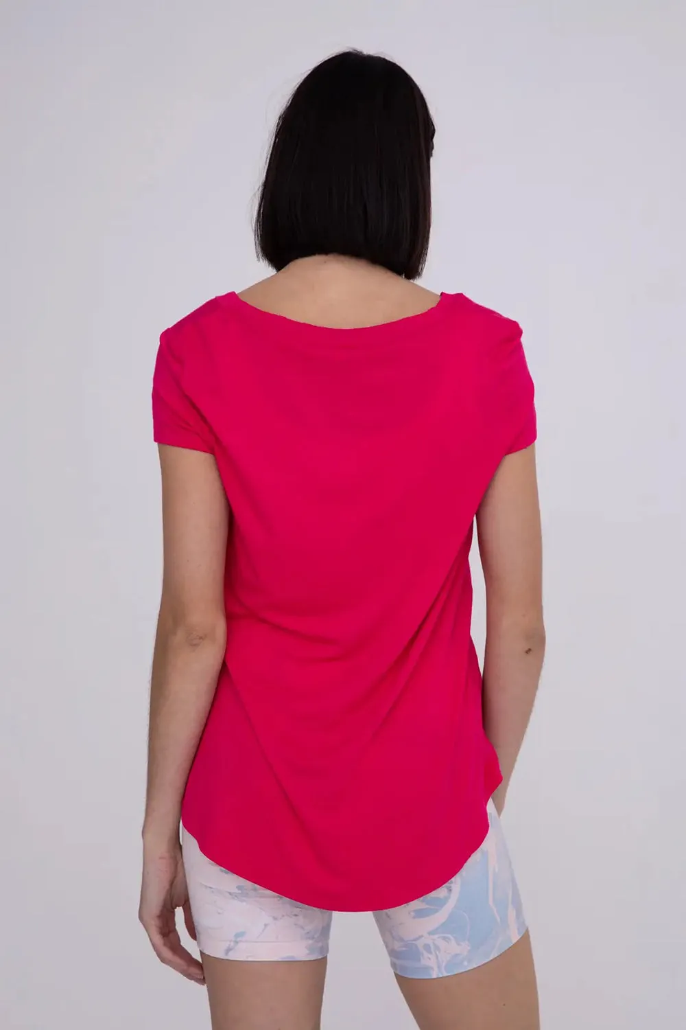 Mono B Longline Deep V-Neck Pocket Shirt