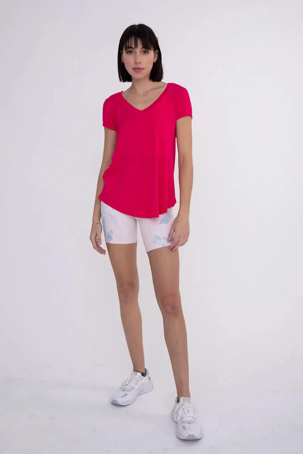 Mono B Longline Deep V-Neck Pocket Shirt