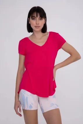Mono B Longline Deep V-Neck Pocket Shirt
