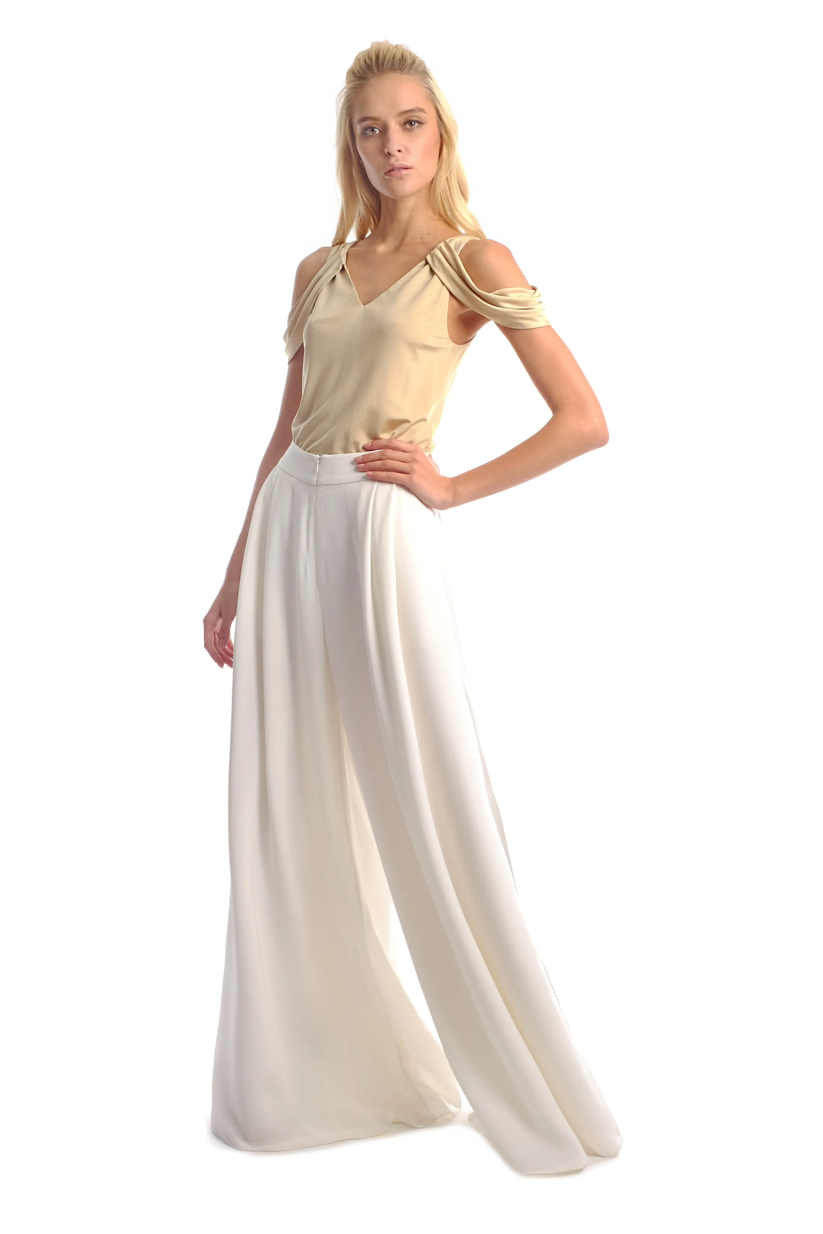 Moxia Drape Shoulder Jersey Top