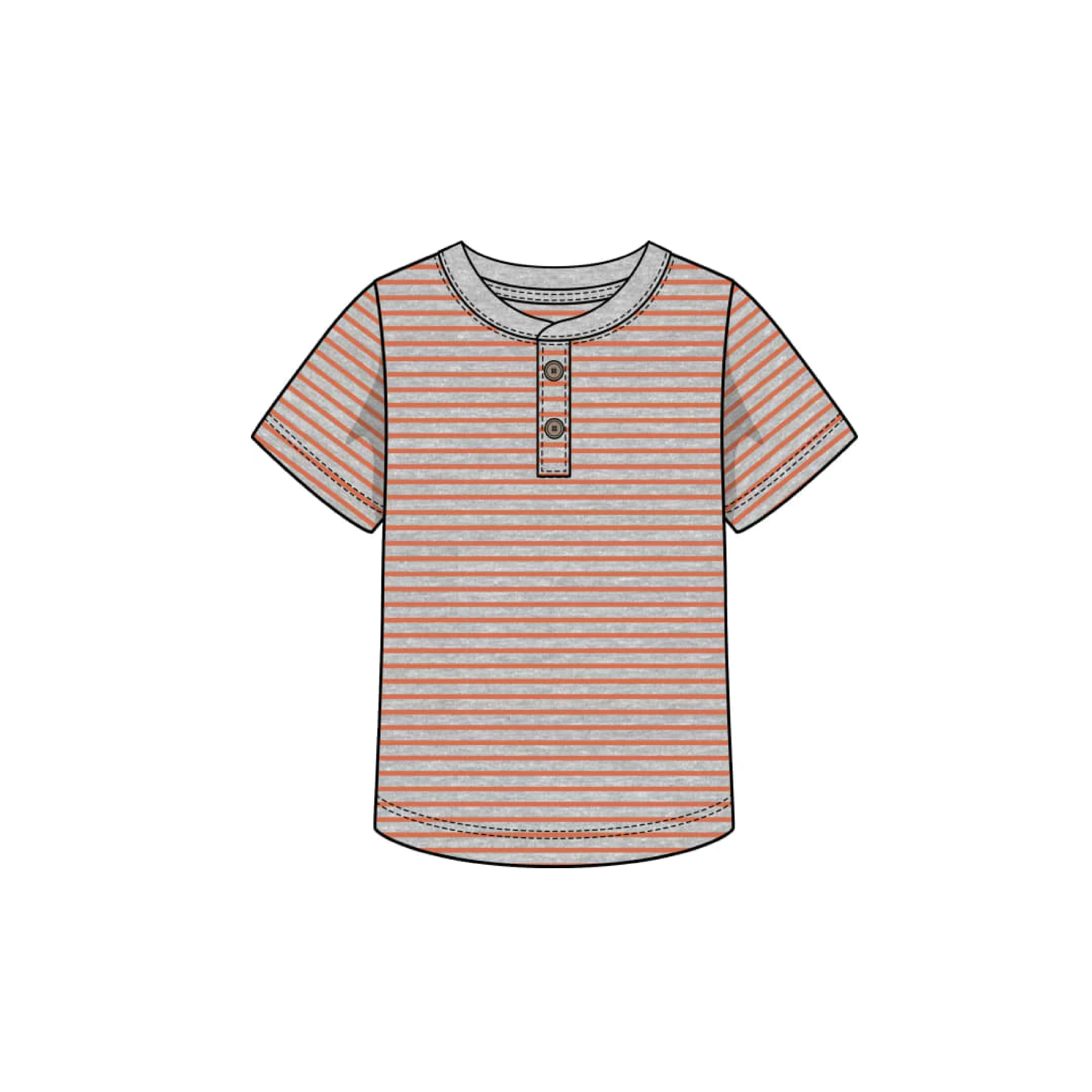 Orange Striped Henley