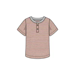 Orange Striped Henley