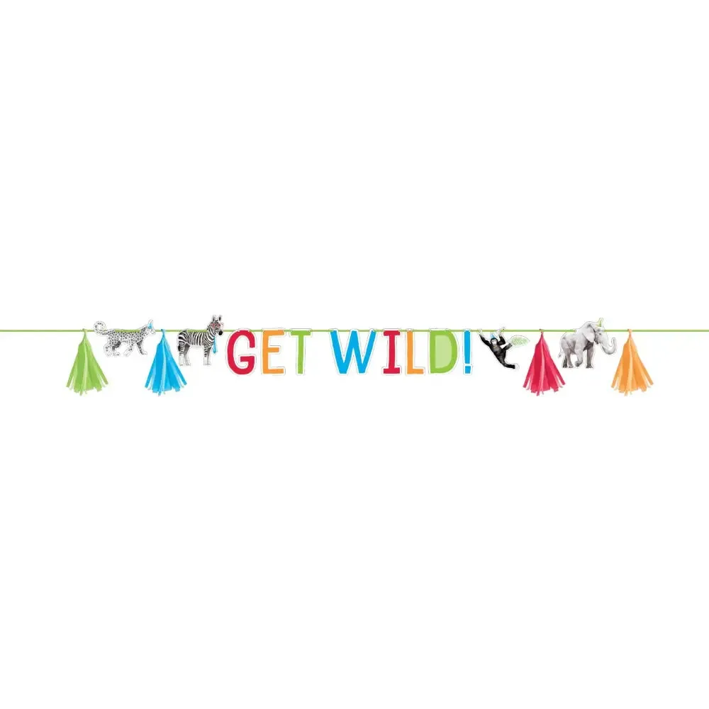Party Animals Get Wild Tassel Banner - CLEARANCE