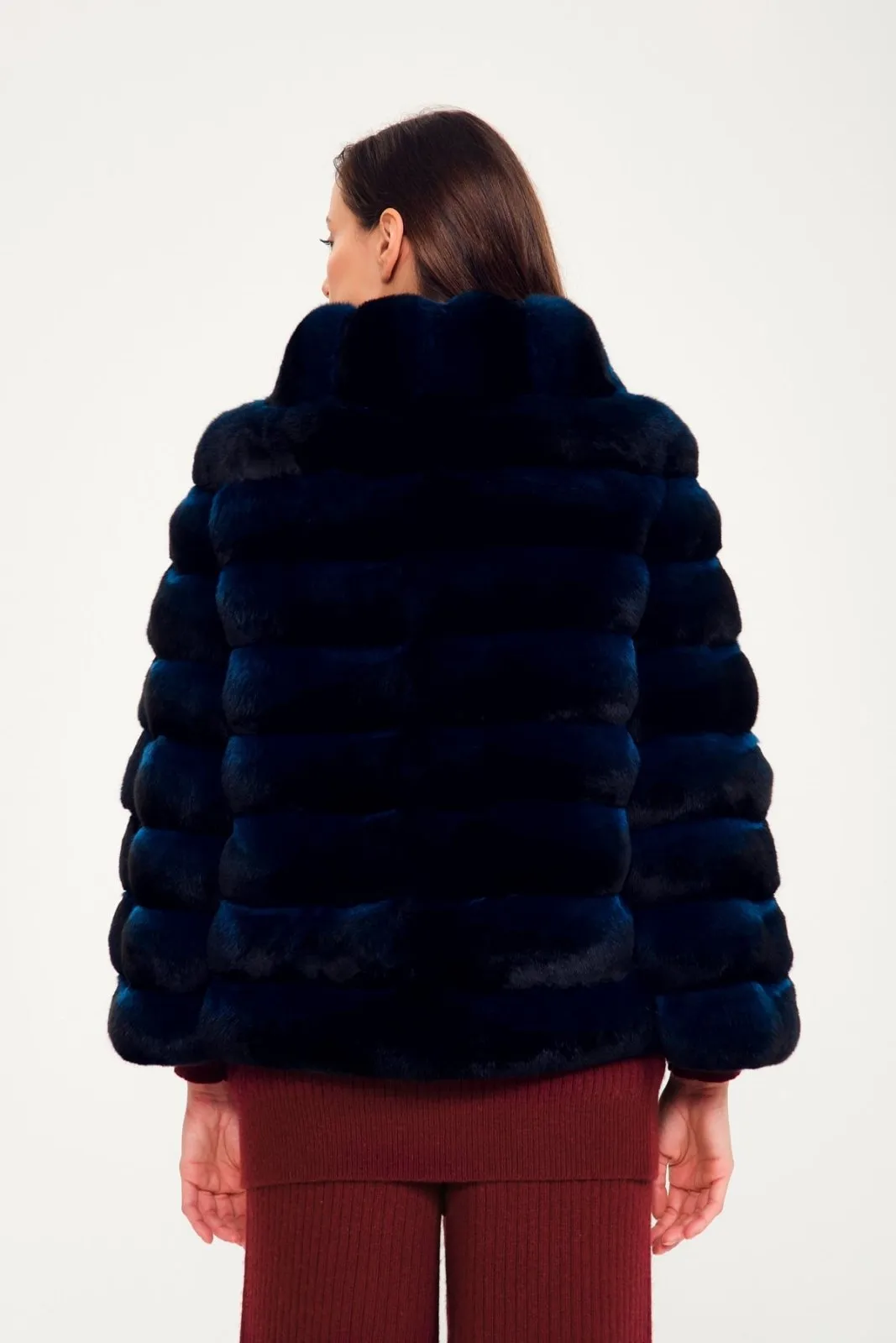 Petrol Blue Chinchilla Fur Coat