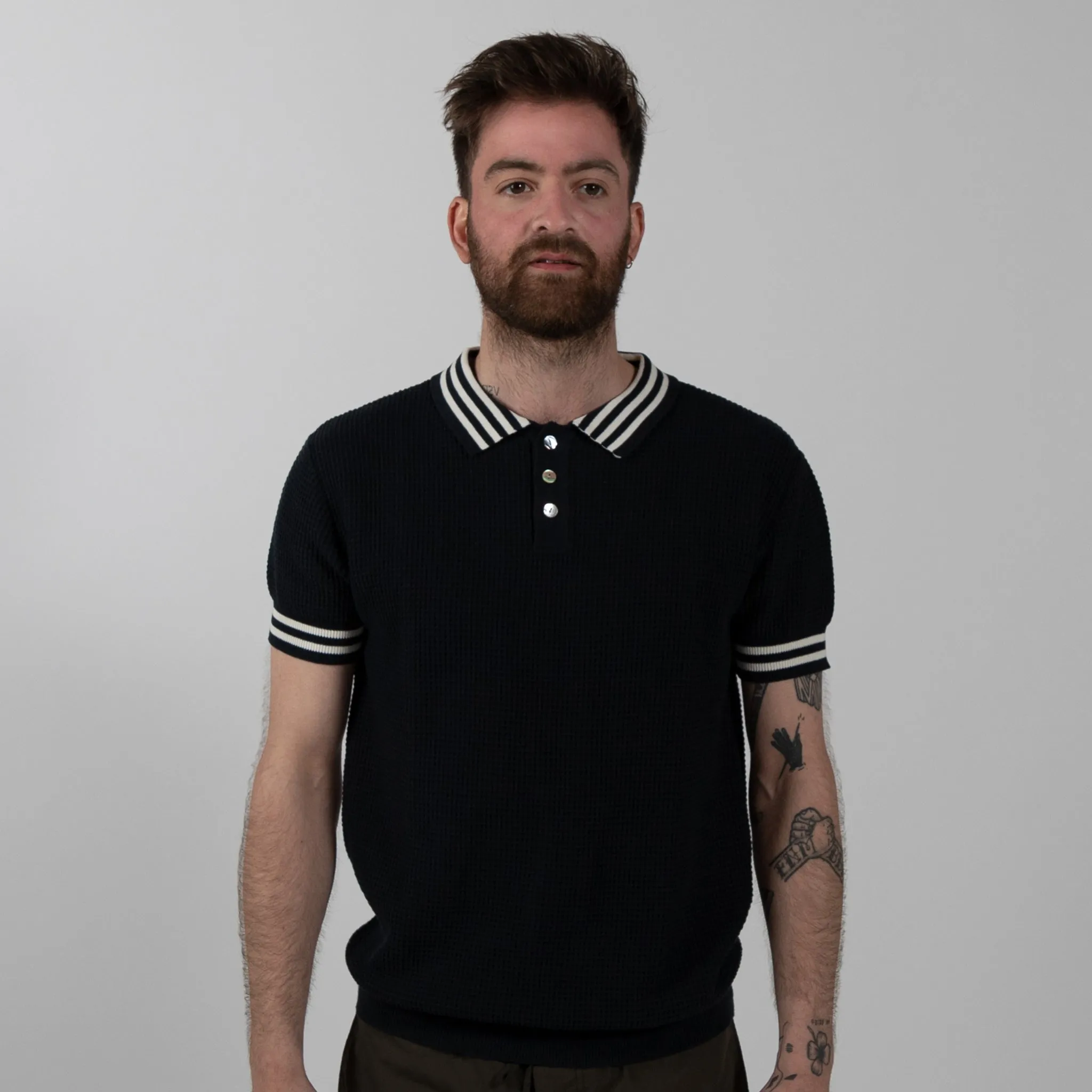 Polo Neck Sweater - Navy