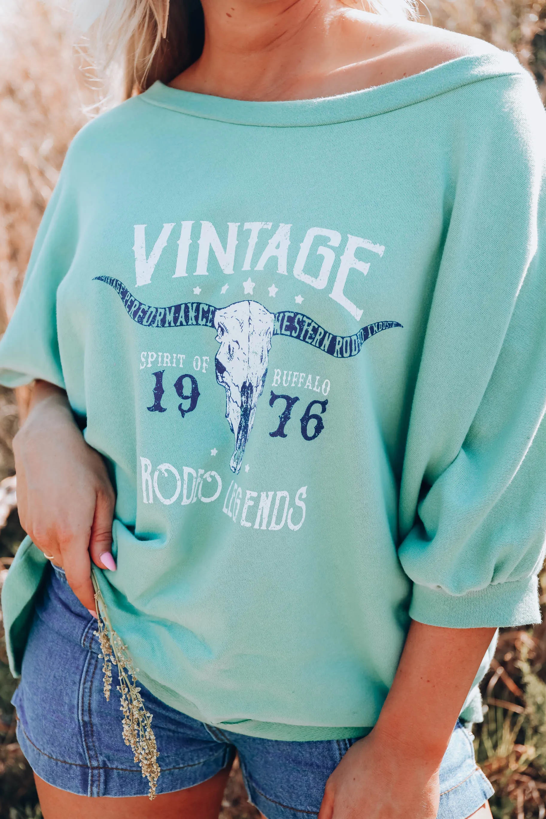 Rodeo Legends Graphic Sweatshirt- Sage