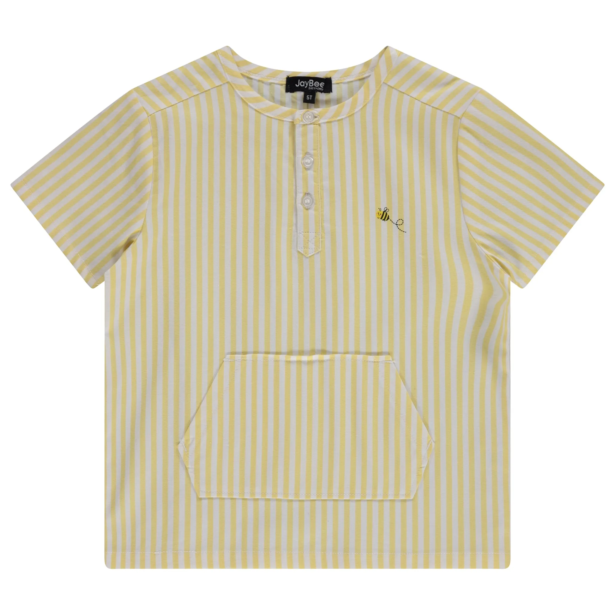 shirt l/s striped henley - white/yellow