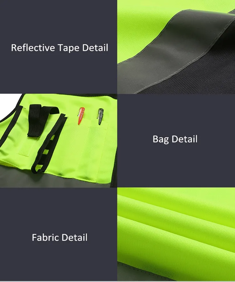 SMASYS Mens High Visibility Security Work Safety Vest with Zipper(LB-VS045)