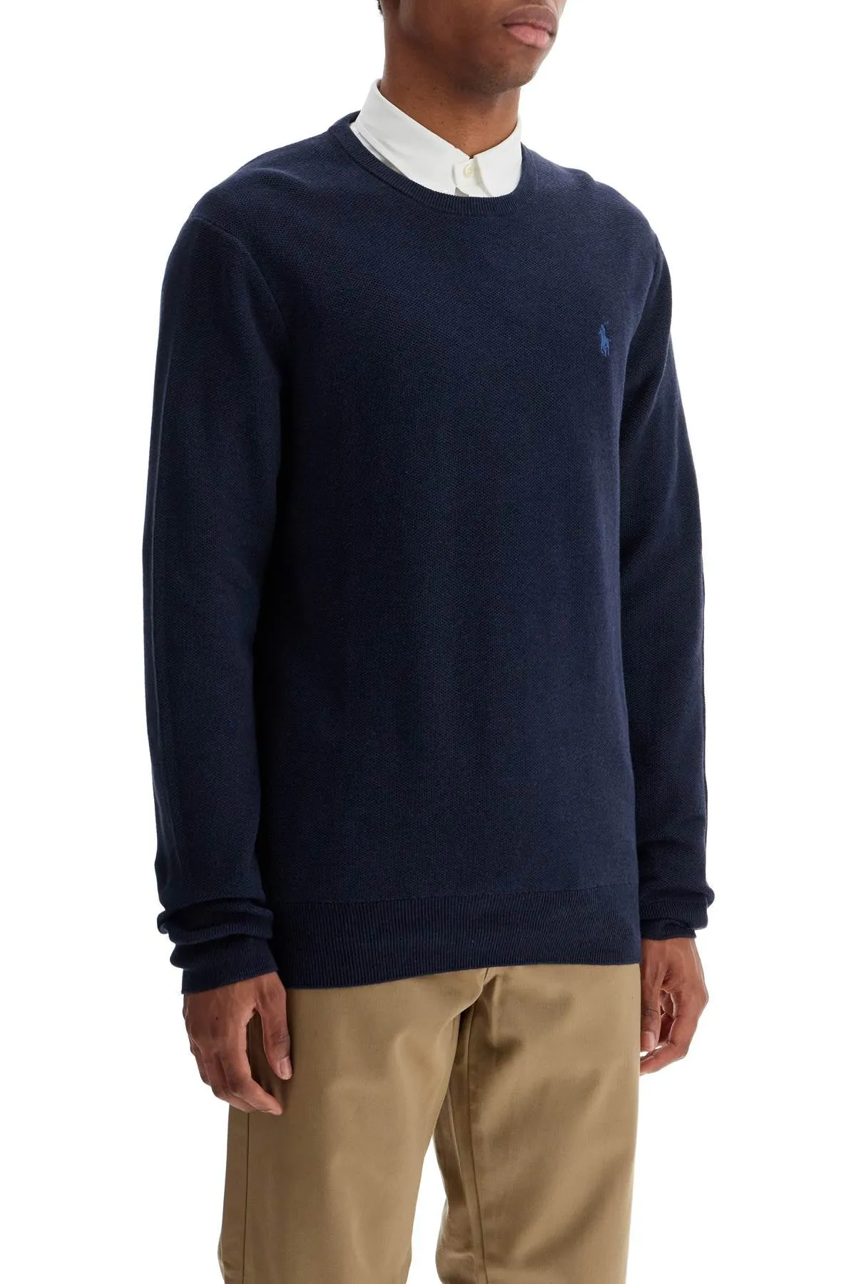 TEXTURED COTTON PULLOVER SWEATER