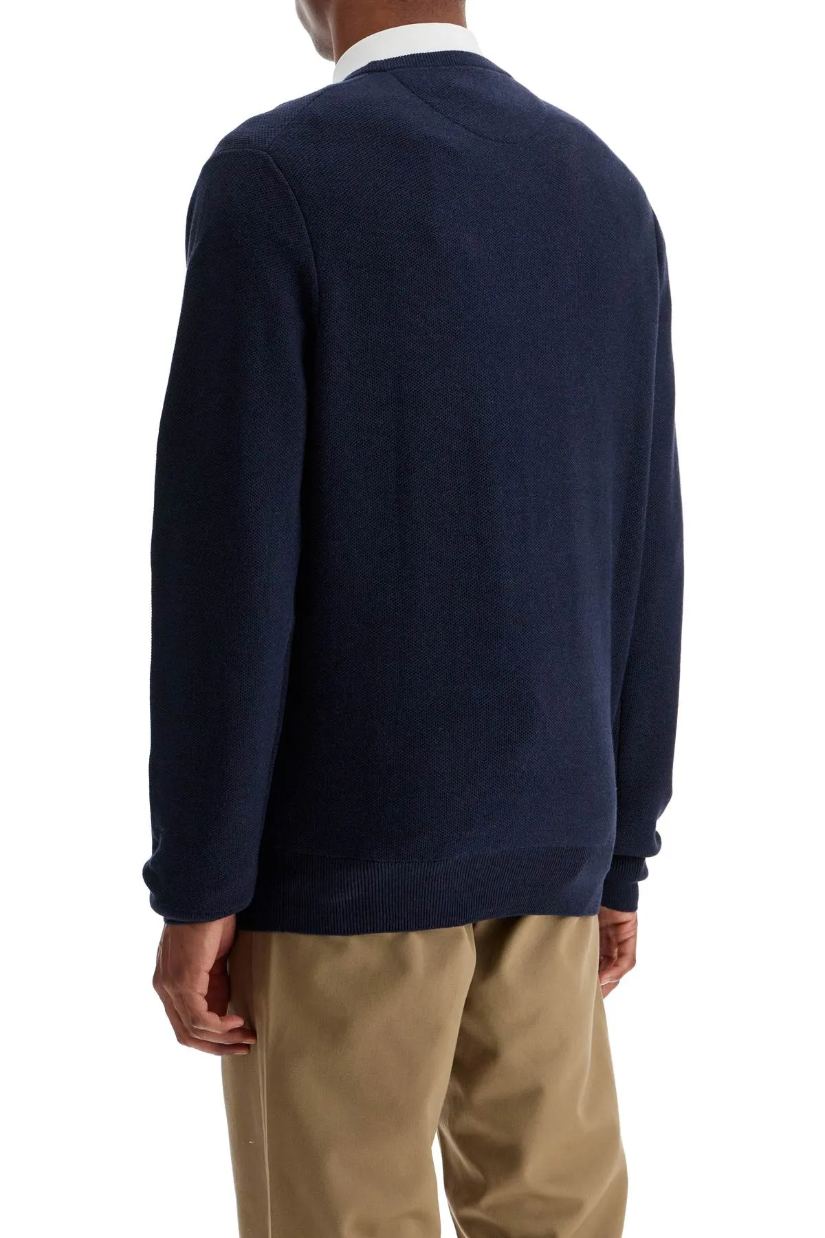 TEXTURED COTTON PULLOVER SWEATER