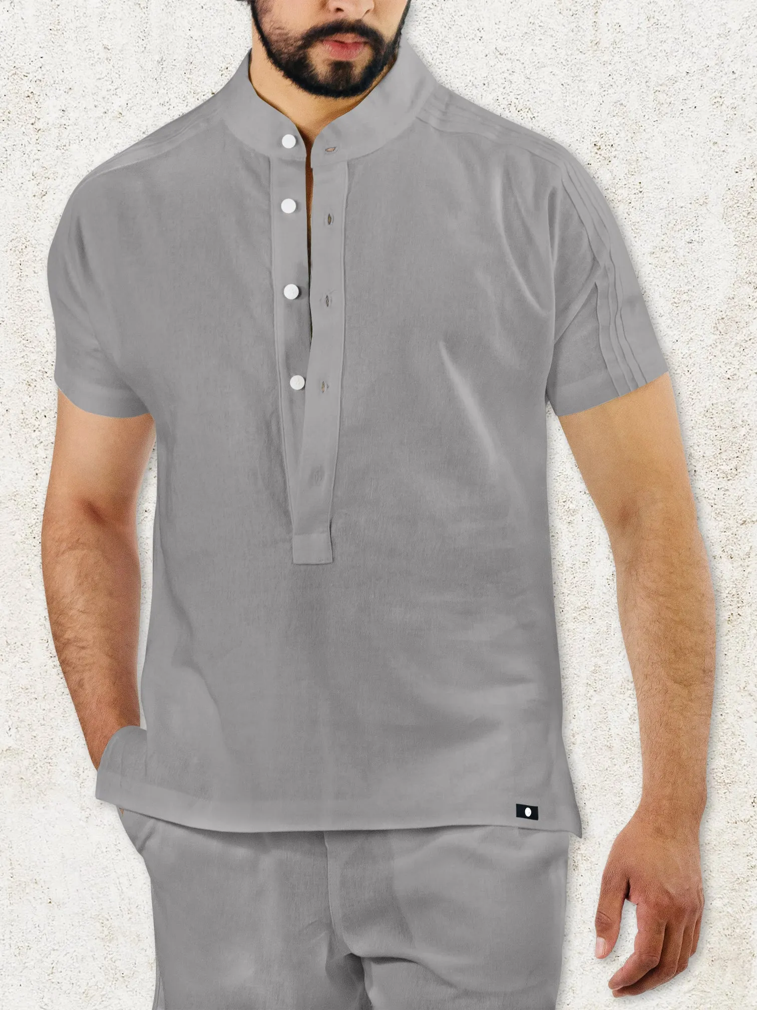 THE ROVI HENLEY SHIRT - Grey
