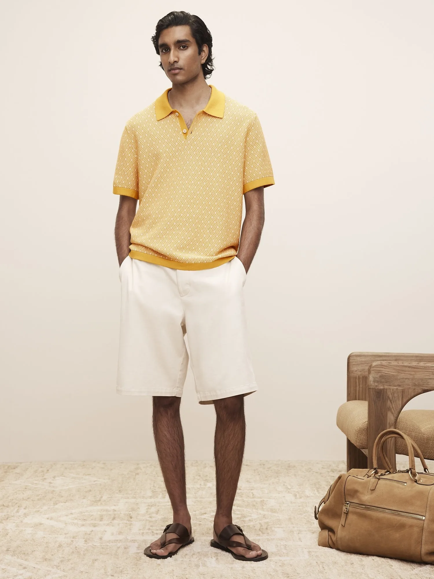The White Lotus Cotton-Silk Sweater Polo