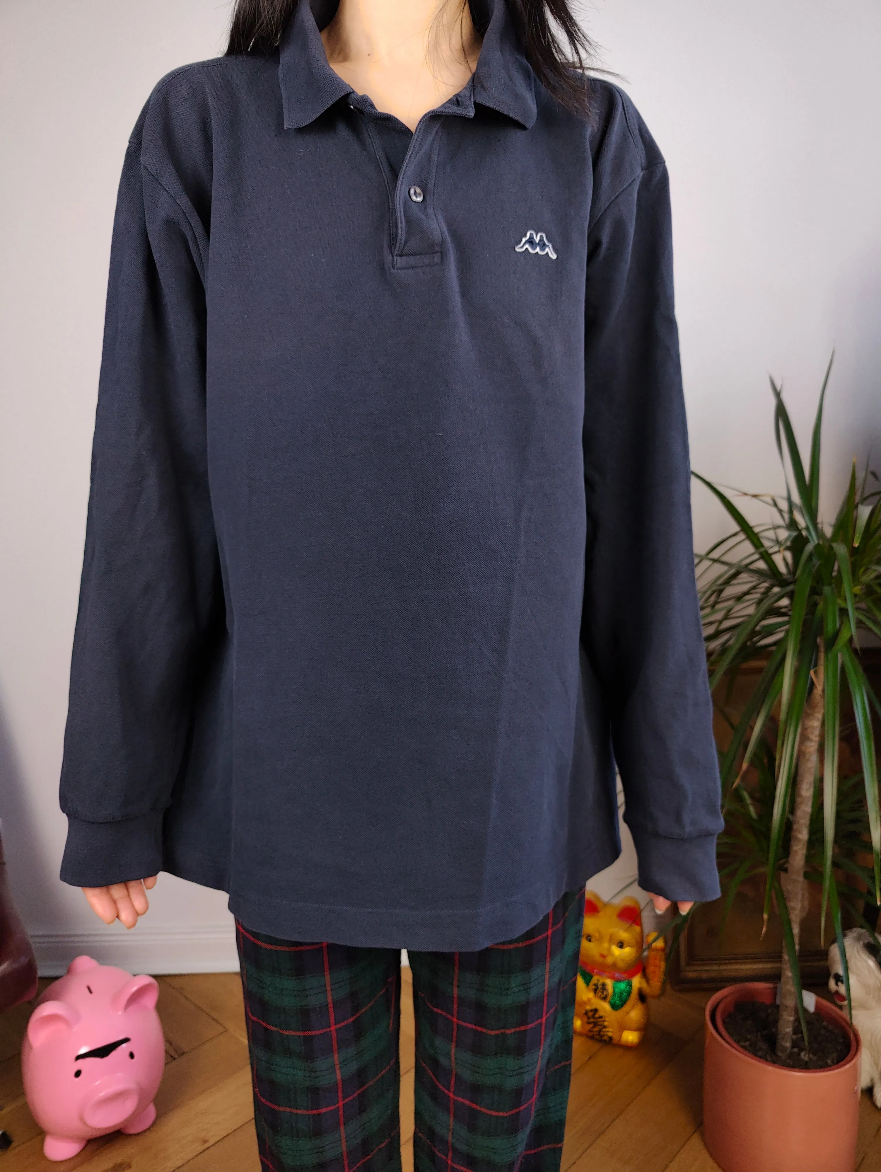 Vintage Robe di Kappa polo shirt long sleeve navy blue cotton sweater sweatshirt women unisex men L