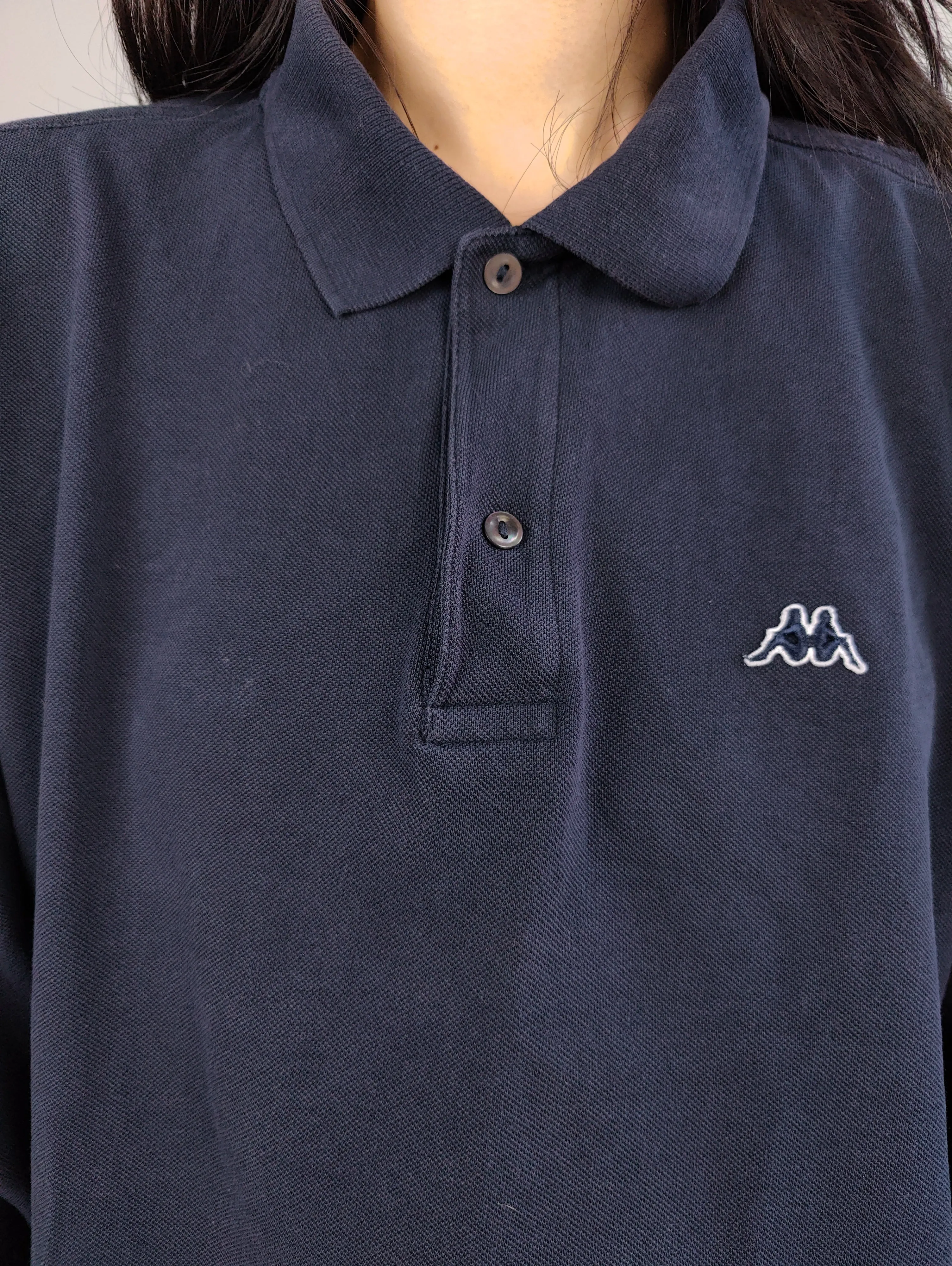 Vintage Robe di Kappa polo shirt long sleeve navy blue cotton sweater sweatshirt women unisex men L