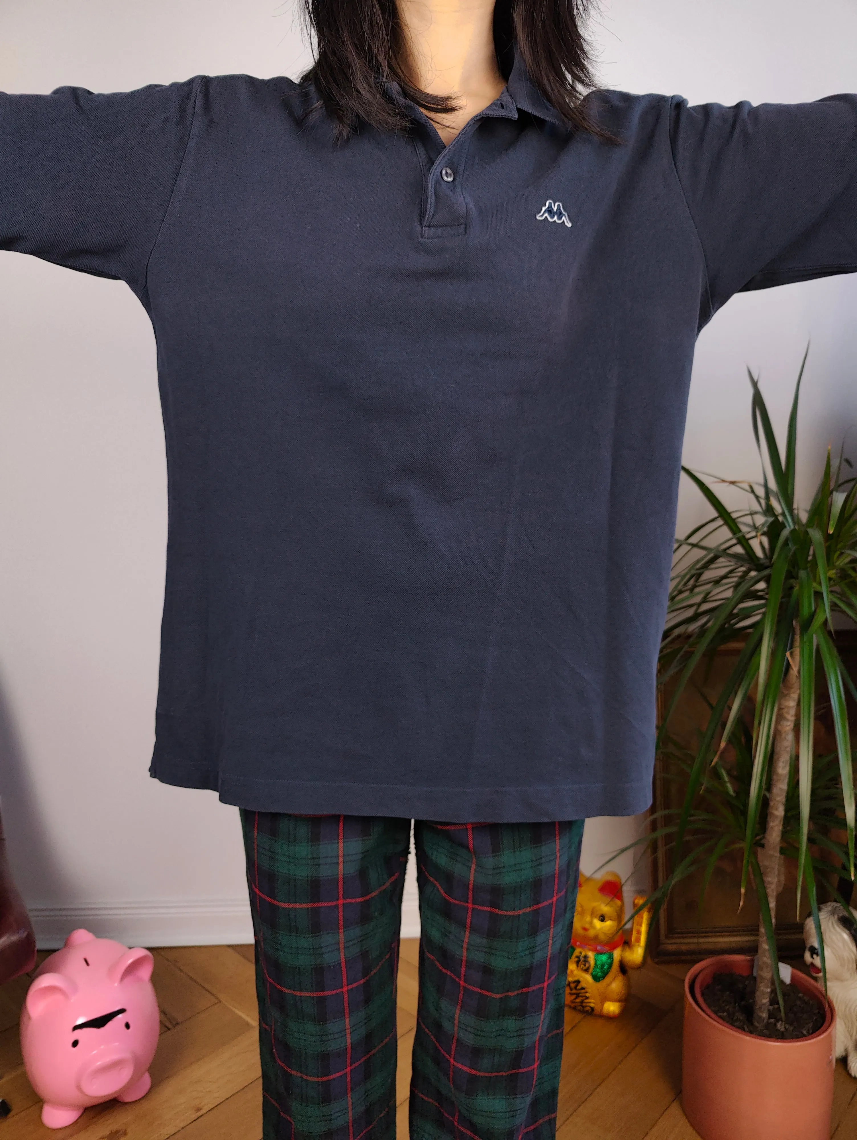 Vintage Robe di Kappa polo shirt long sleeve navy blue cotton sweater sweatshirt women unisex men L