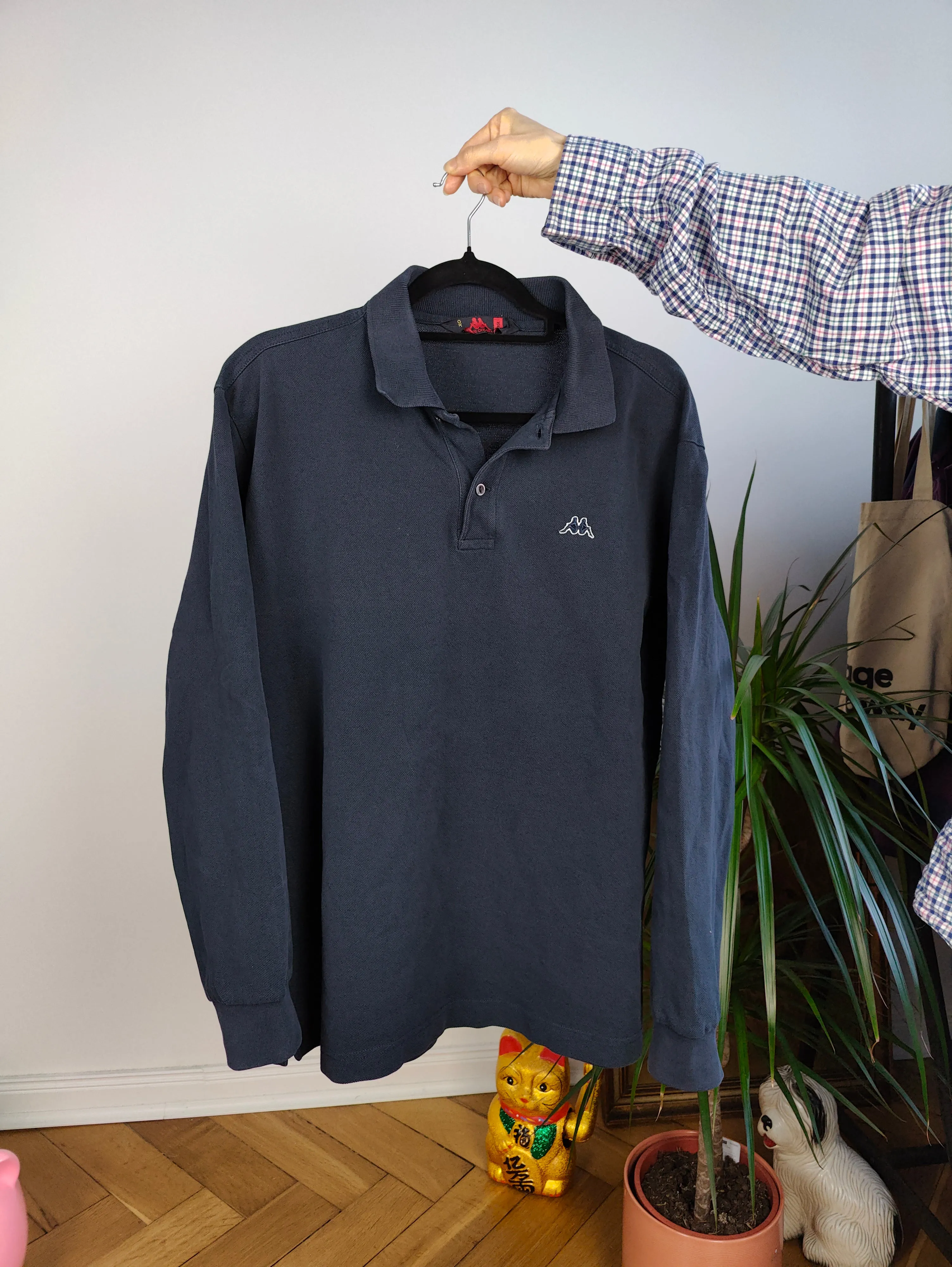Vintage Robe di Kappa polo shirt long sleeve navy blue cotton sweater sweatshirt women unisex men L