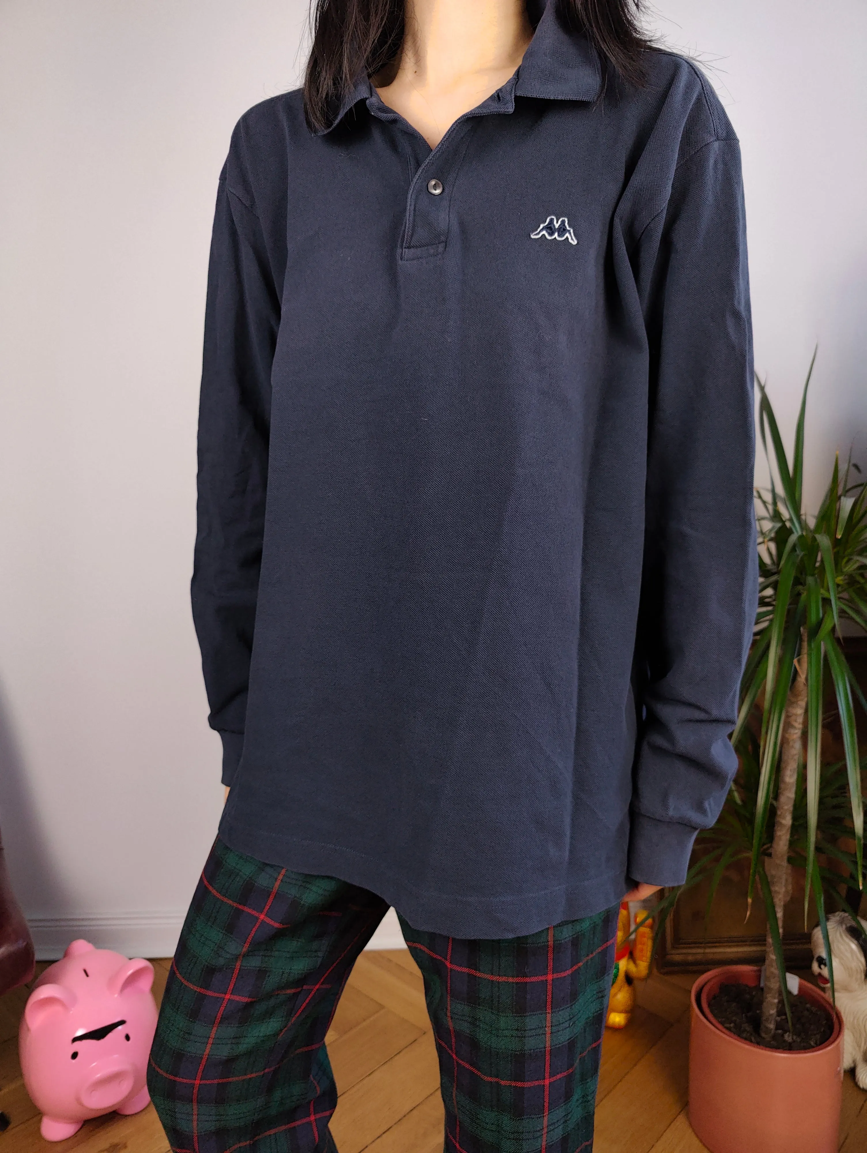 Vintage Robe di Kappa polo shirt long sleeve navy blue cotton sweater sweatshirt women unisex men L